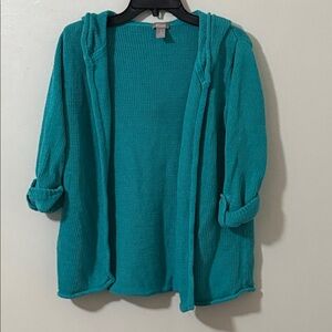 Chico's Vibrant Teal Open-Front Cardigan